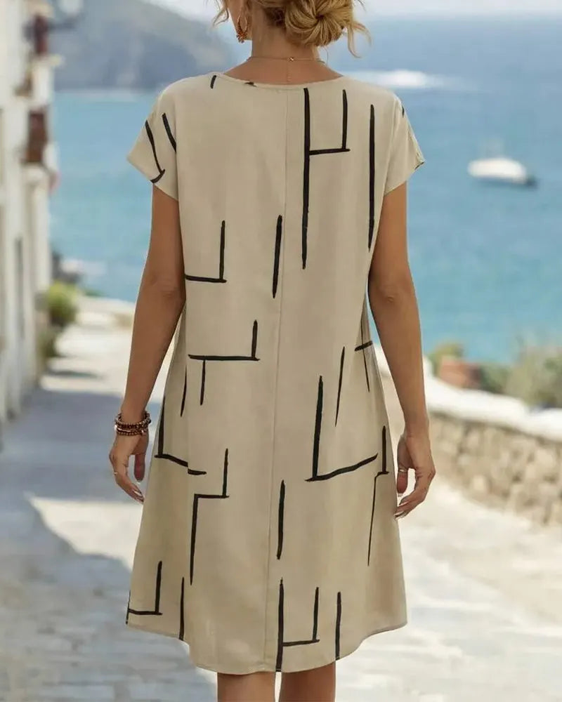 📣📣Hot Item: Crew Neck Short-Sleeve Dress