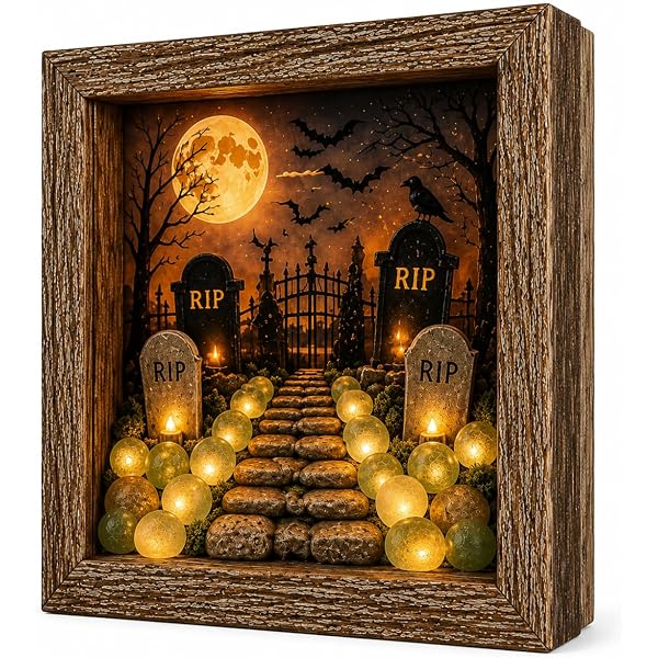 💡DIY 3D Light-Up Halloween Shadow Box Kit🎃