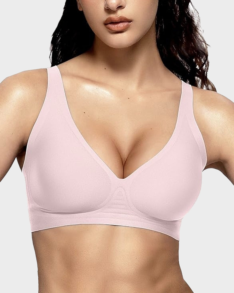 💕👙 Comfortable, seamless, deep V-neck, push-up bra without underwire