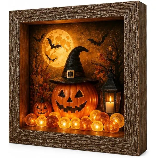 💡DIY 3D Light-Up Halloween Shadow Box Kit🎃