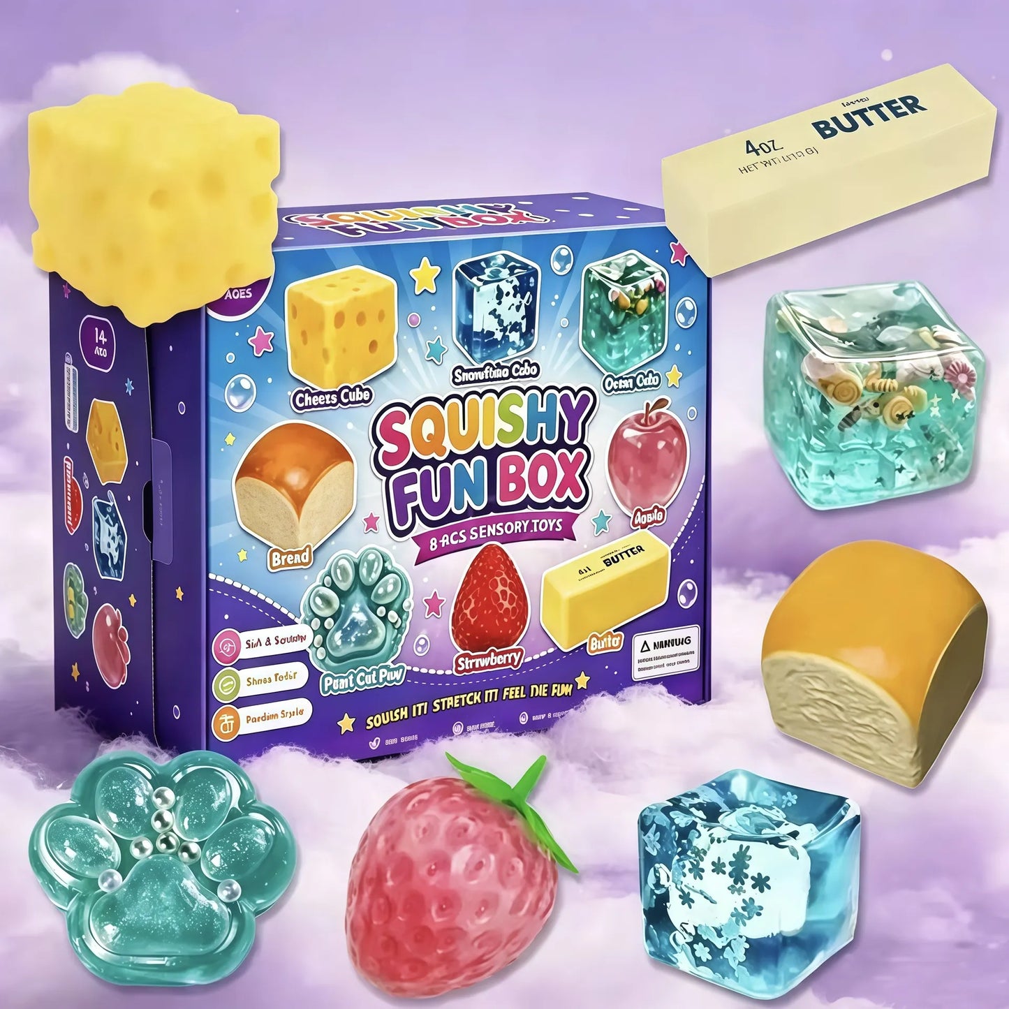 🚨🎁Fun for the Whole Family –Fun Stress-Relief Toy Set (8-Piece Pack)