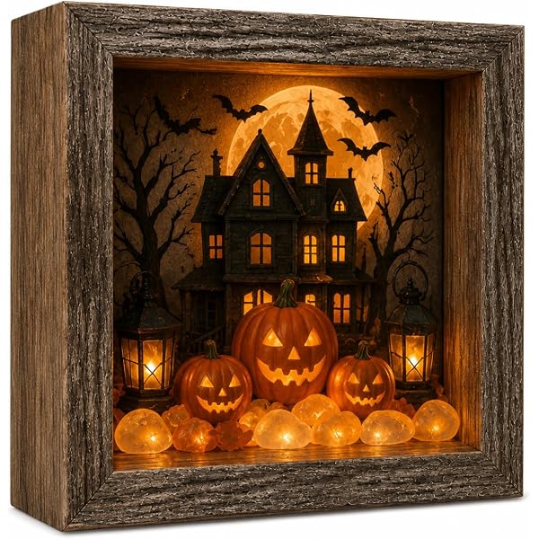 💡DIY 3D Light-Up Halloween Shadow Box Kit🎃