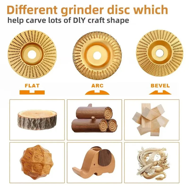Wood carving and grinding wheel set - Shaped grinding wheels for wood cutting