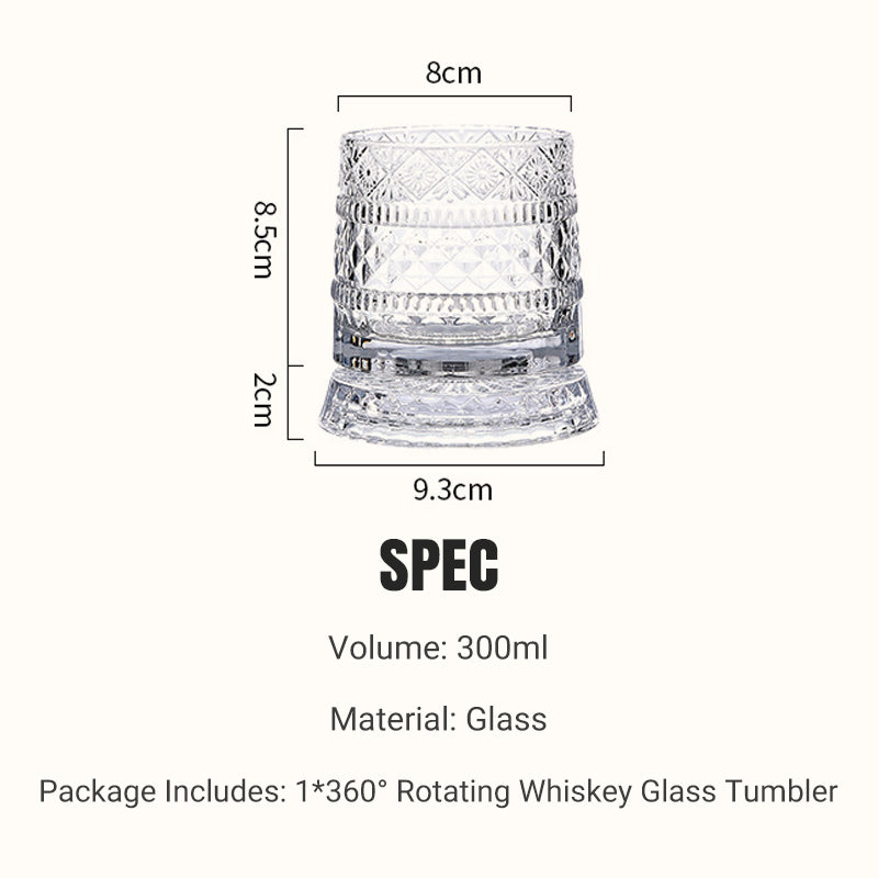 360° Rotating Whiskey Glass Tumbler🍺