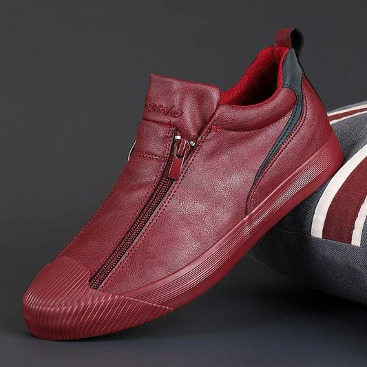 2024 Men's Zipper Leather Flats