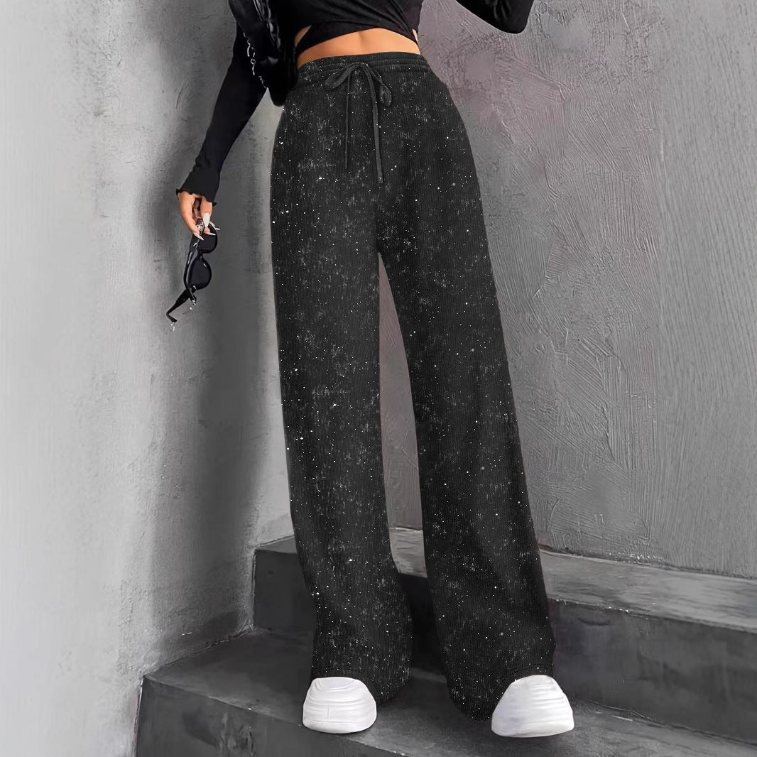 Women's Wide Leg Sequin Pants Festive Sparkle & Guaranteed Comfort