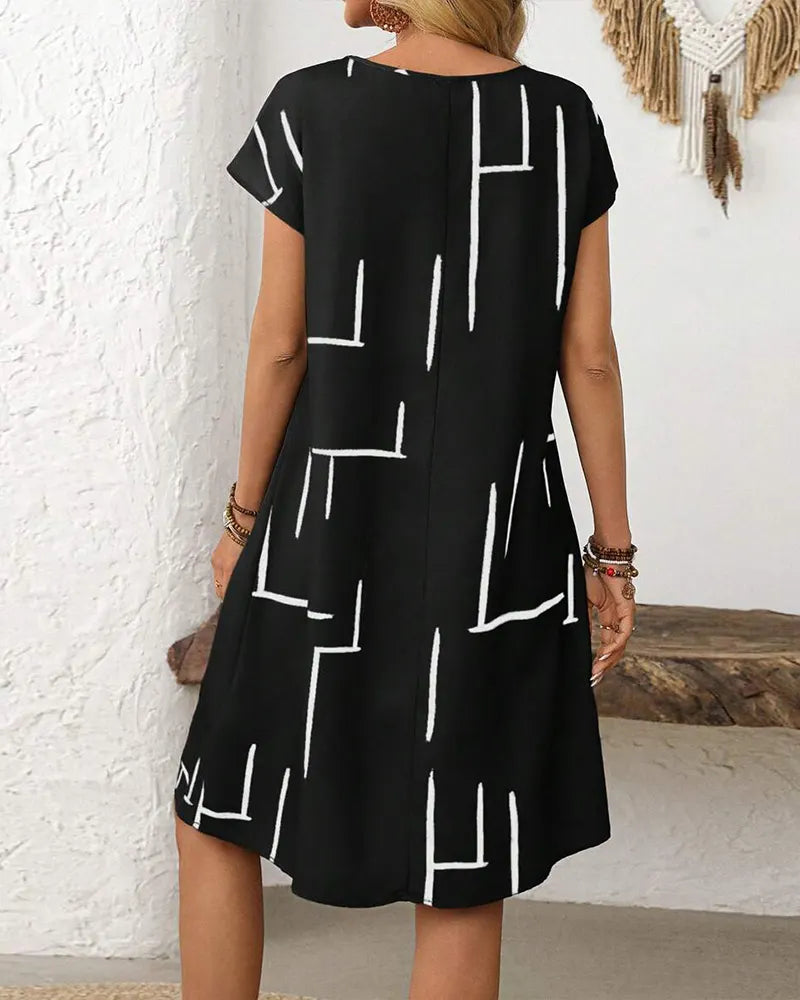 📣📣Hot Item: Crew Neck Short-Sleeve Dress
