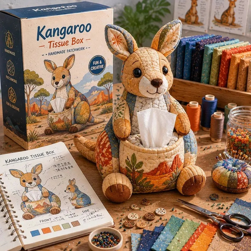 ⚡New Arrival🧵DIY Animal-Themed Patchwork-Style Tissue Box Kit
