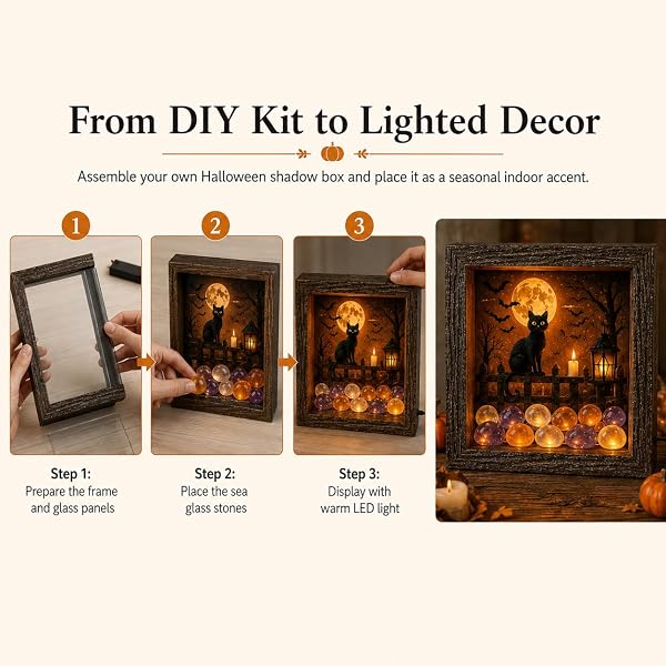 💡DIY 3D Light-Up Halloween Shadow Box Kit🎃