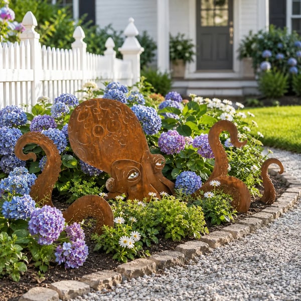 🐙 Hot Sale 🐙Outdoor Octopus Garden Sculpture with a Rusted Finish