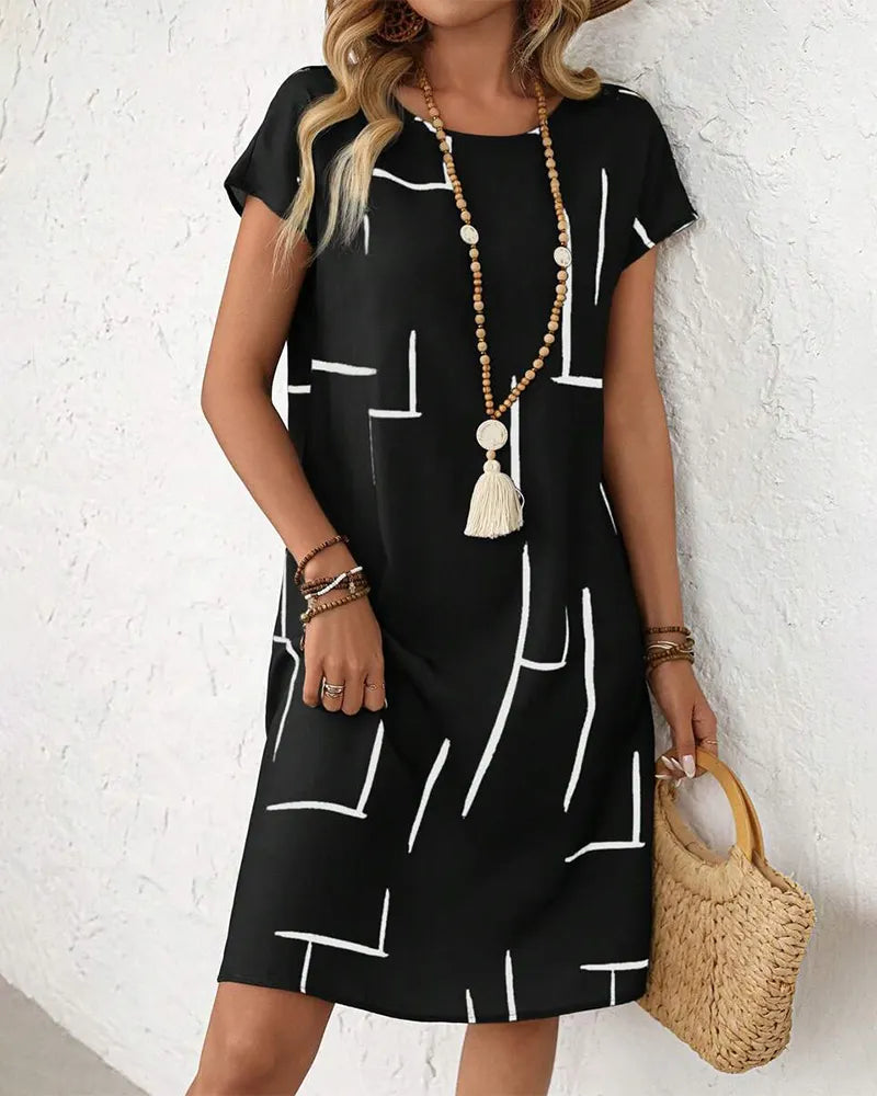 📣📣Hot Item: Crew Neck Short-Sleeve Dress