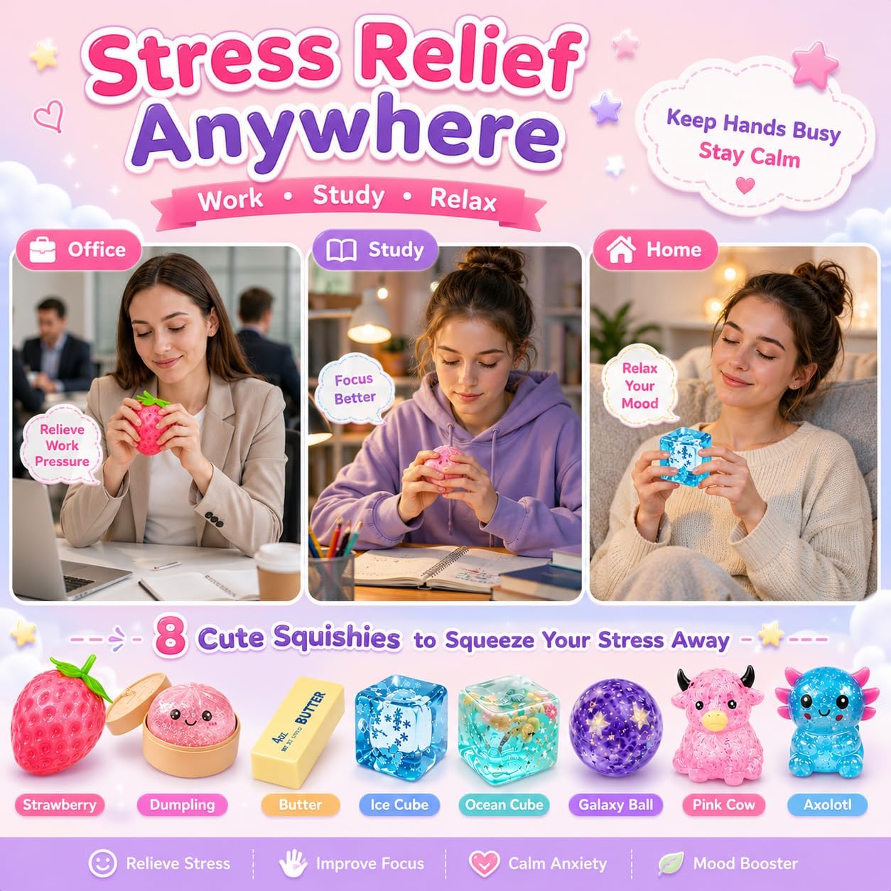 🚨🎁Fun for the Whole Family –Fun Stress-Relief Toy Set (8-Piece Pack)