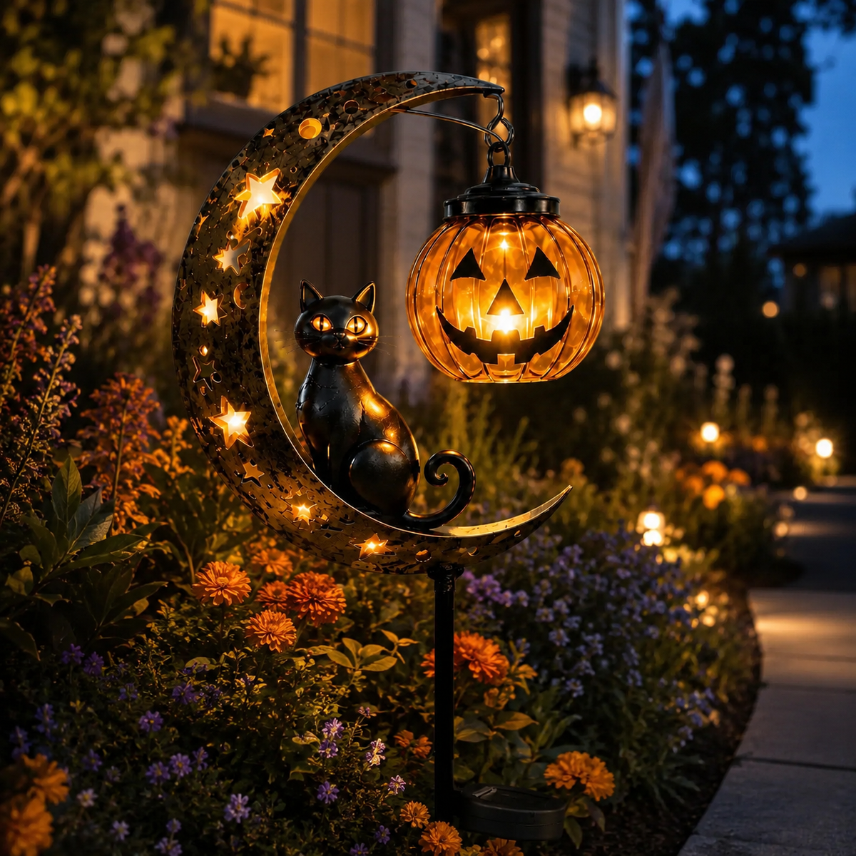 🎃 Halloween Early Bird Sale 🎃Pumpkin Moon Garden Stake Light