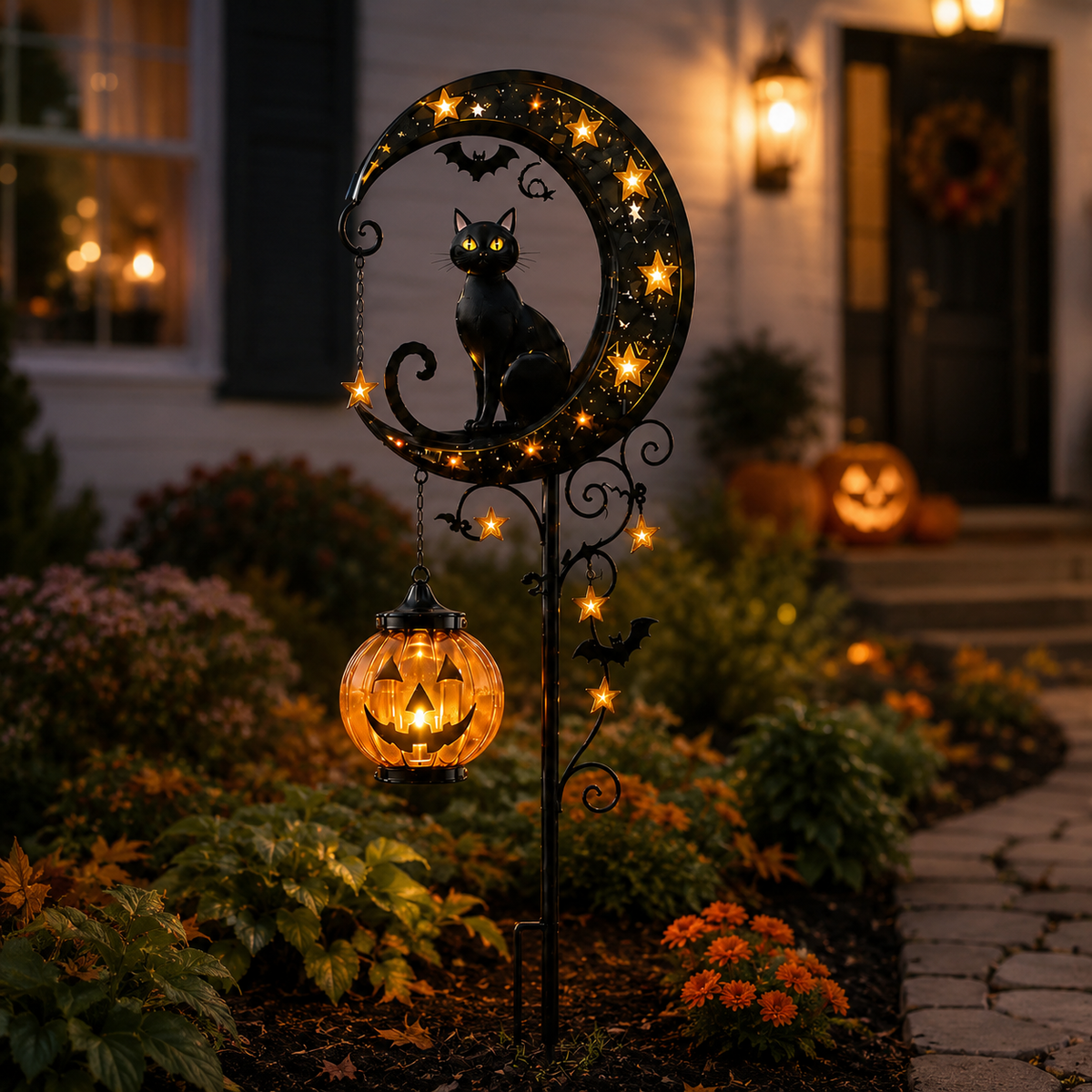 🎃 Halloween Early Bird Sale 🎃Pumpkin Moon Garden Stake Light