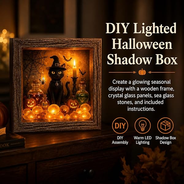 💡DIY 3D Light-Up Halloween Shadow Box Kit🎃
