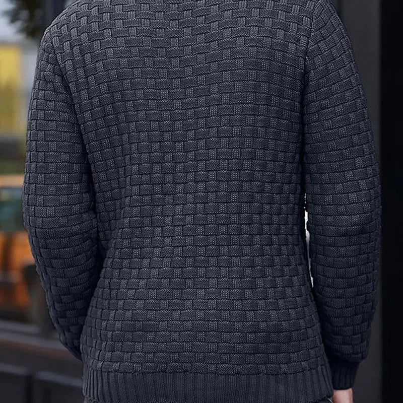 💜Men's sweater with structured stand-up collar