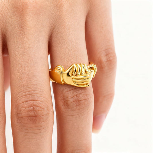 Love is an open heart💞 Handmade Open Hands Heart Ring