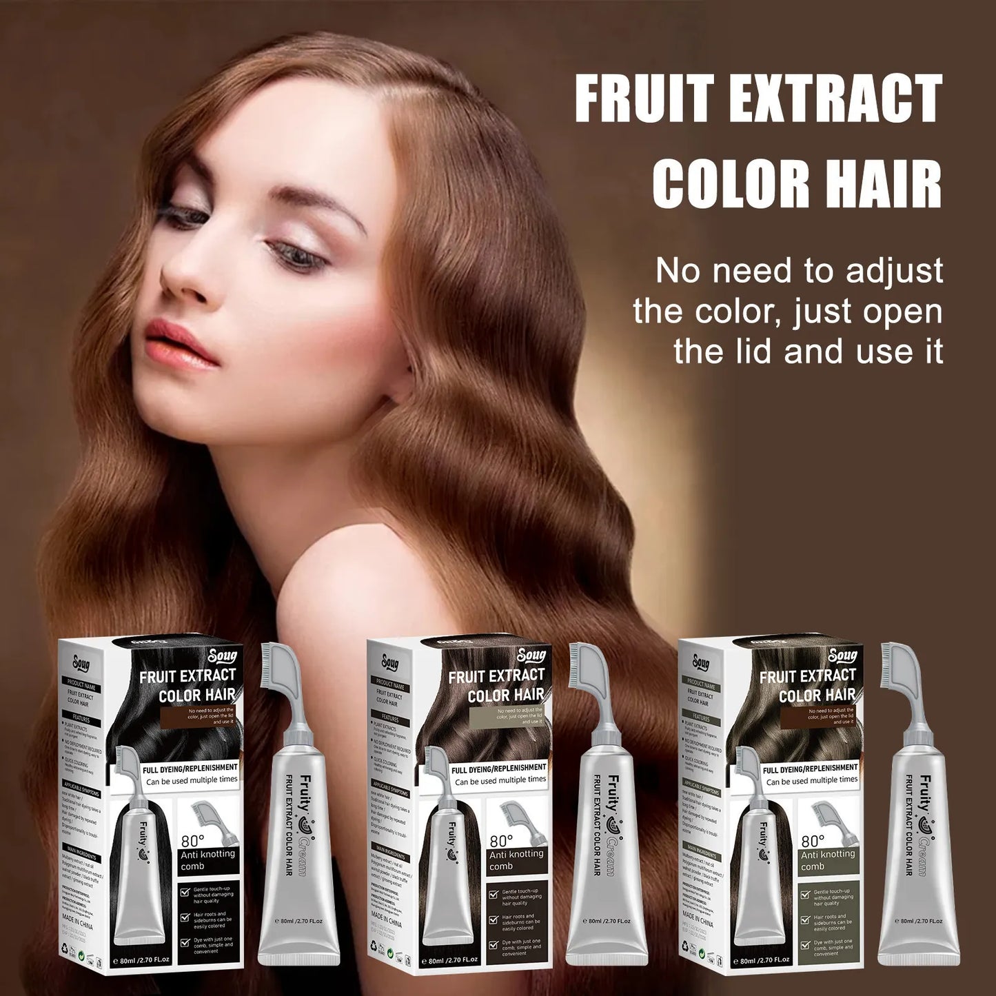 🍋Instant blackening hair dye comb—covers gray hair immediately