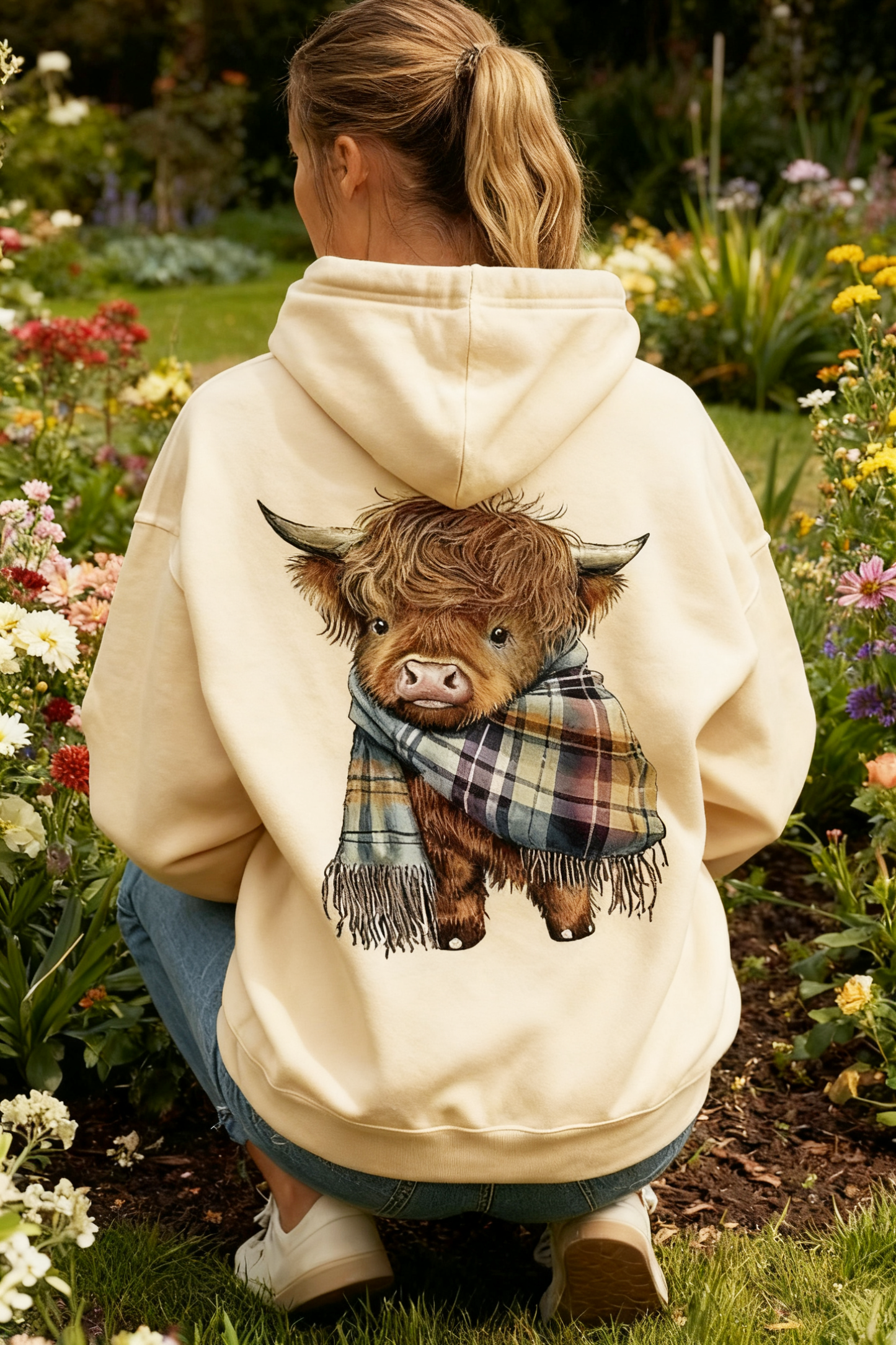 Cute Highland Cow Cozy Fleece-Lined Hooded Sweatshirt Perfect Gift for Her!
