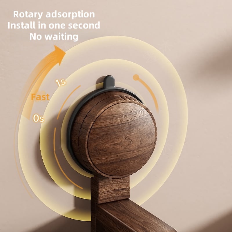 Suction-Cup Walnut-Finish Paper Towel Holder – Vintage-Style Kitchen & Bathroom Organizer