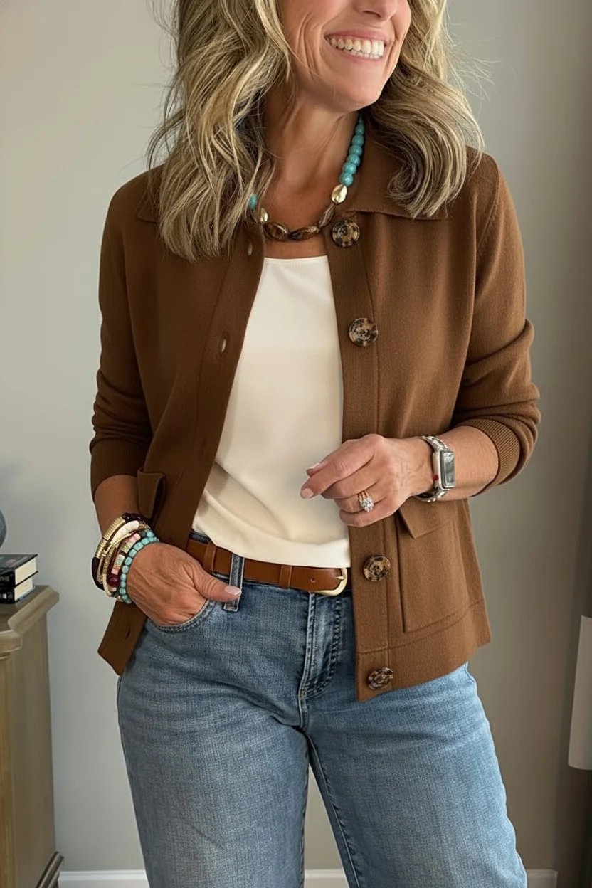 Women's Lapel Pocket Jacket