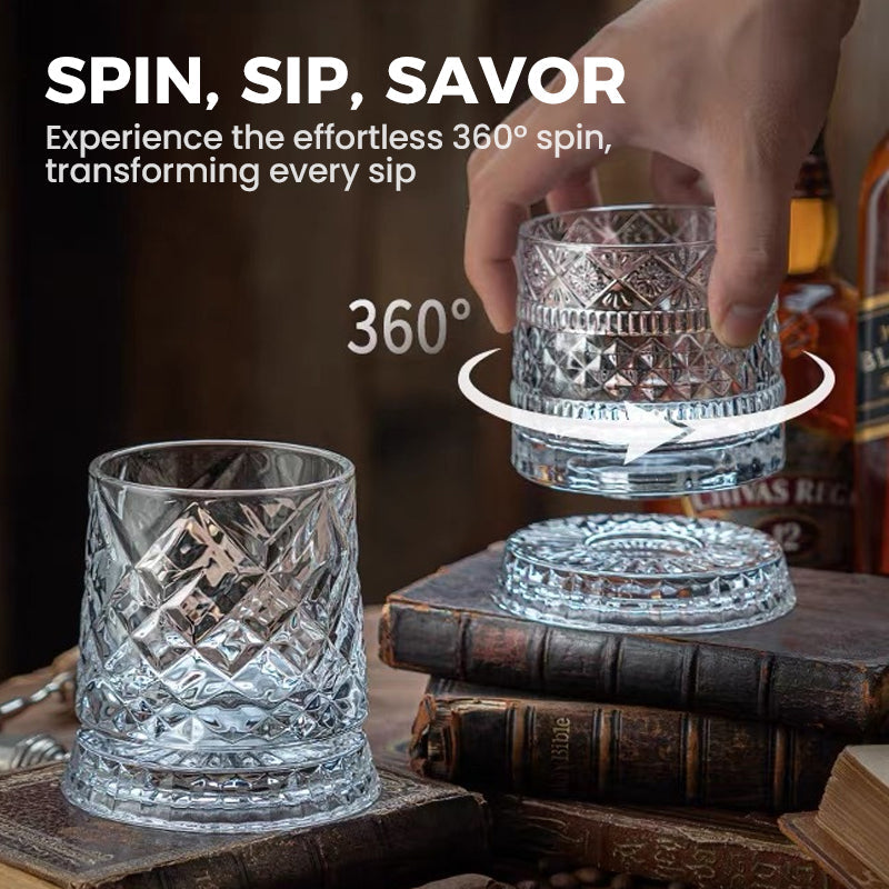360° Rotating Whiskey Glass Tumbler🍺