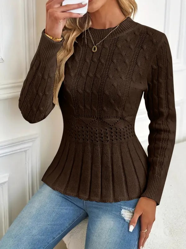 ✨Women's Chunky Knit Crew Neck Long Sleeve Knit Top (Buy 2 Free Shipping)