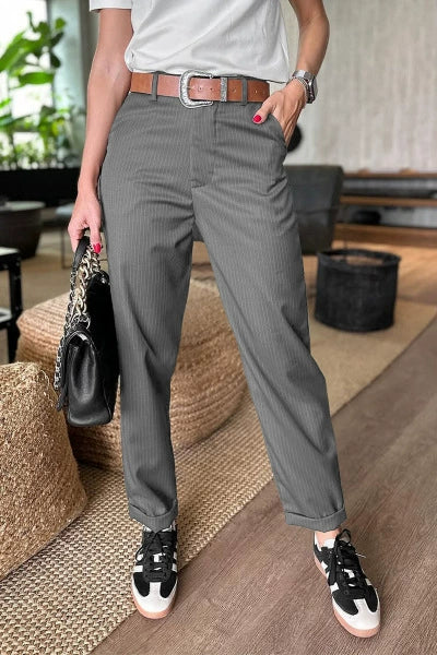Women's High Waist Casual Straight Blazer Pants