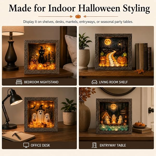 💡DIY 3D Light-Up Halloween Shadow Box Kit🎃