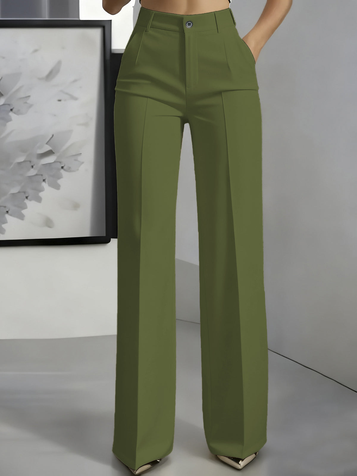 🎉🎉New high-waisted, straight-leg, minimalist suit pants