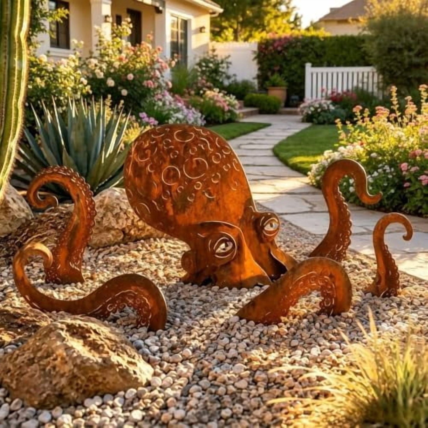 🐙 Hot Sale 🐙Outdoor Octopus Garden Sculpture with a Rusted Finish