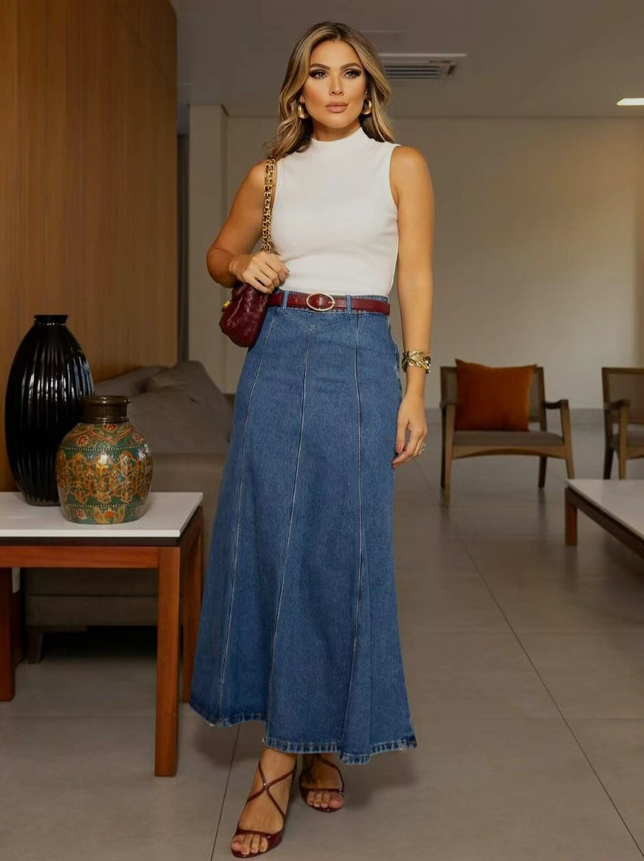 Women's Long Denim Skirt