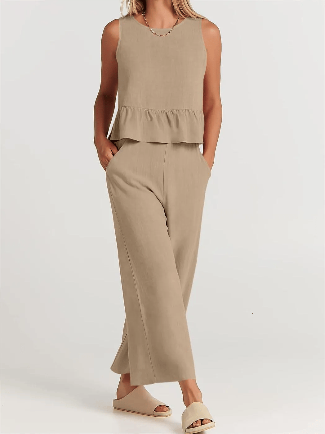 WOMEN'S SUMMER 2 PIECES OUTFITS - LOUNGE SET WITH POCKETS