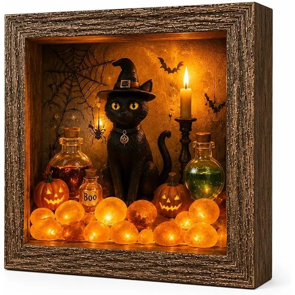 💡DIY 3D Light-Up Halloween Shadow Box Kit🎃