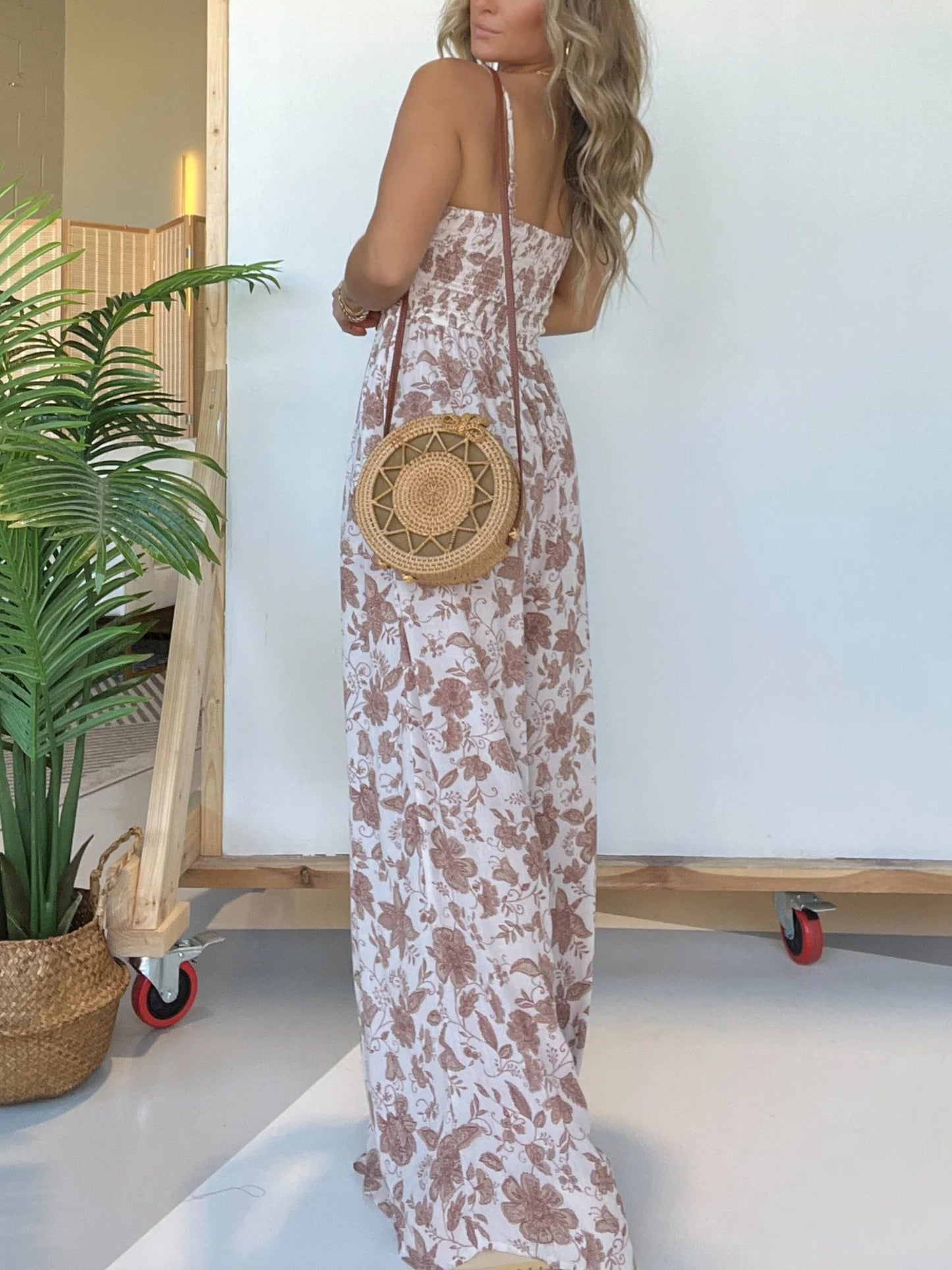 💓Floral Suspender Wide-leg Jumpsuit