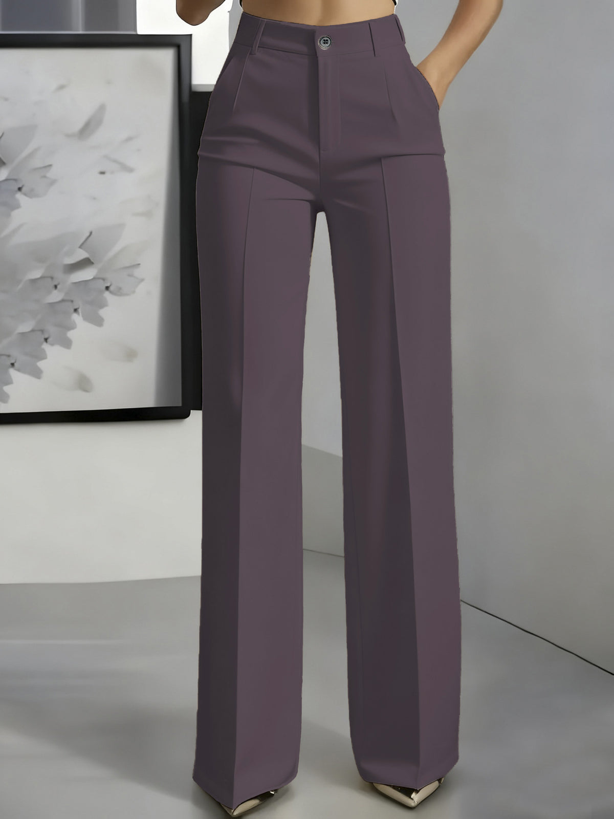 🎉🎉New high-waisted, straight-leg, minimalist suit pants
