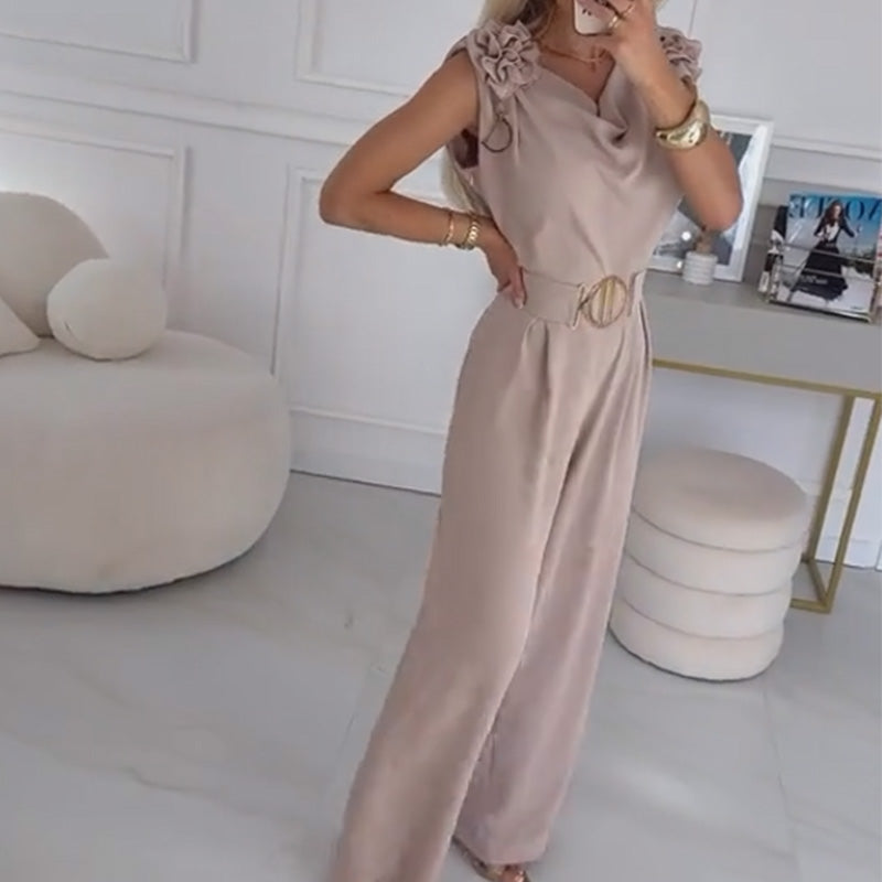 Women's Floral-Embellished Sleeveless Jumpsuit