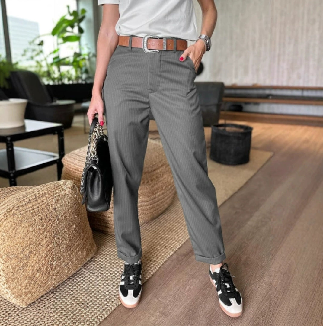 Women's High Waist Casual Straight Blazer Pants