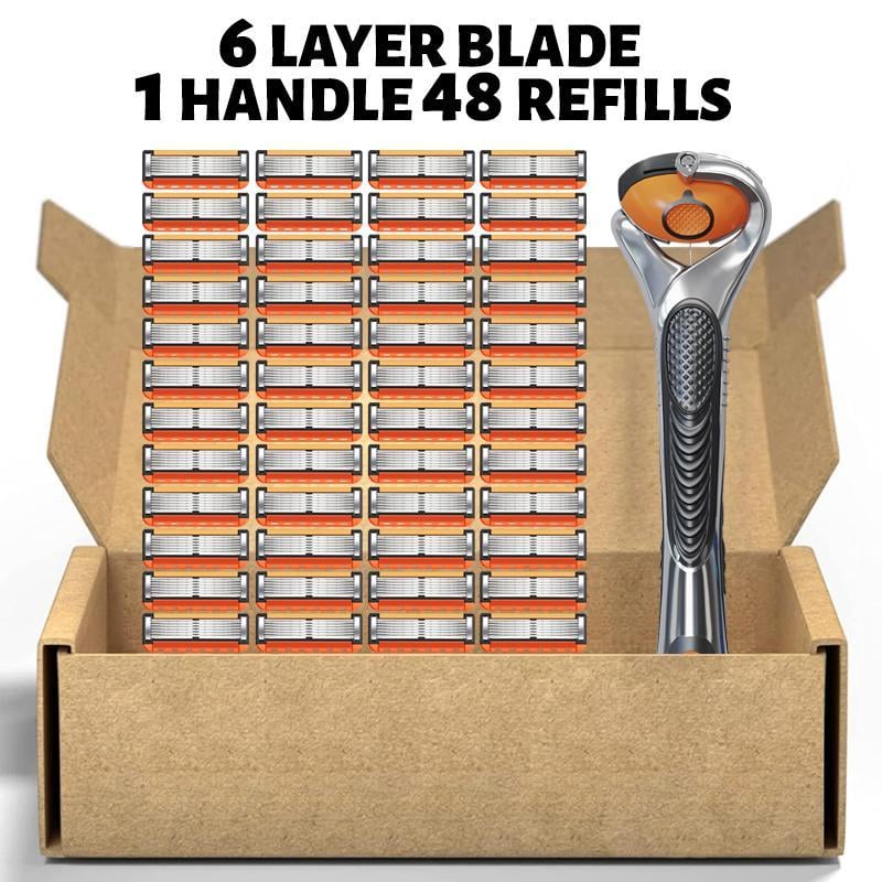 50%off - 48-Piece Men's Razor Blade Replacement Set with Free Handle