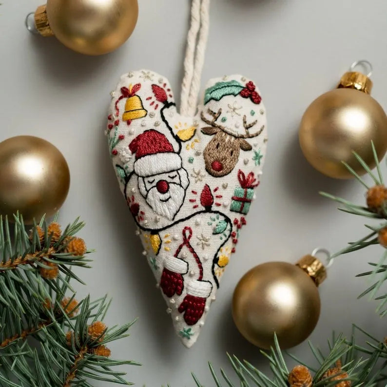 🎄Pre-Christmas Shopping: DIY Heart-Shaped Hand-Embroidered Christ Figures🎅