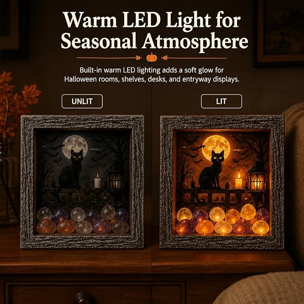 💡DIY 3D Light-Up Halloween Shadow Box Kit🎃