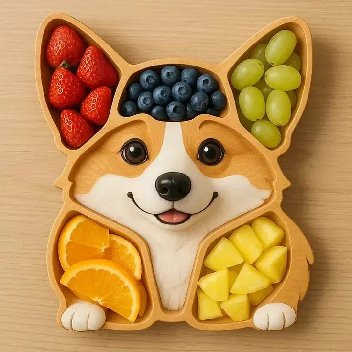 🍒Animal-shaped wooden divider platter