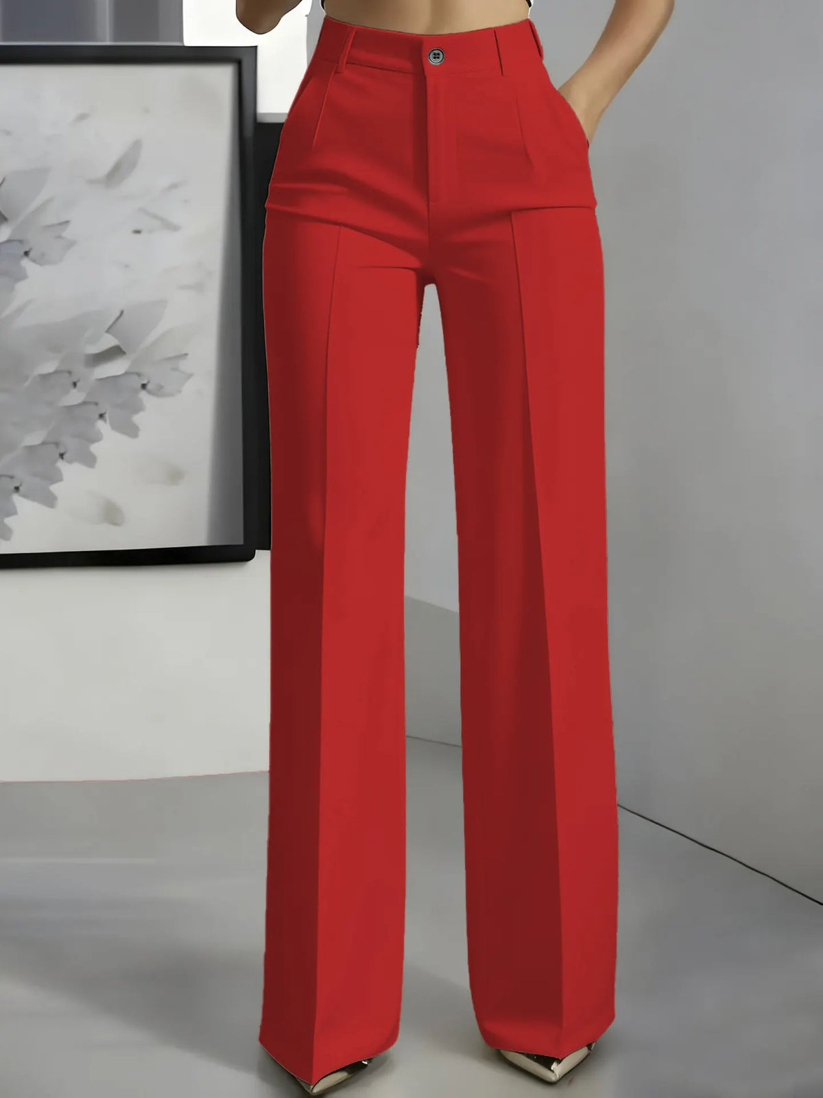 🎉🎉New high-waisted, straight-leg, minimalist suit pants