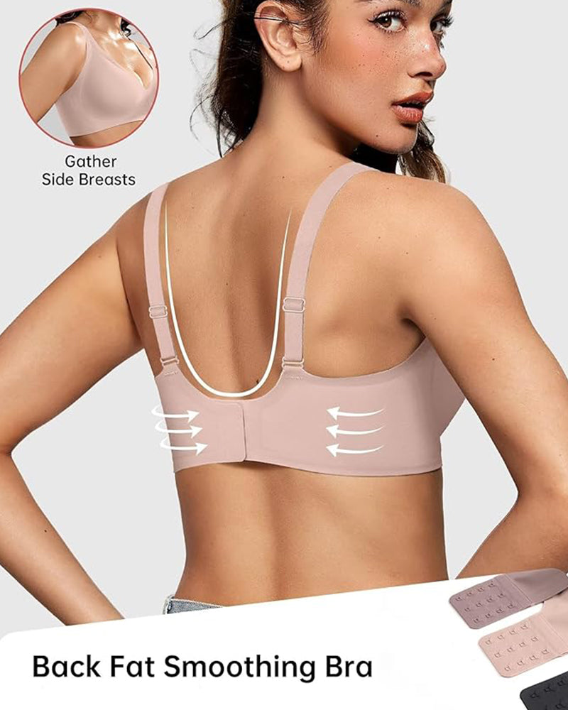 💕👙 Comfortable, seamless, deep V-neck, push-up bra without underwire