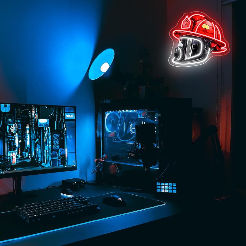 Firefighter Helmet Neon Sign Three-year free warranty