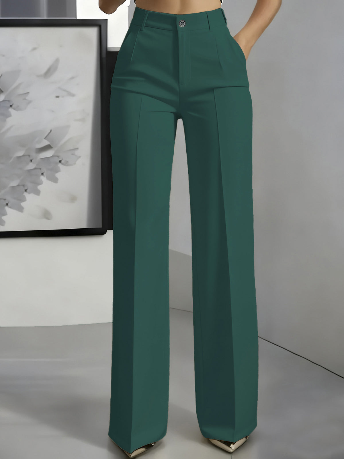 🎉🎉New high-waisted, straight-leg, minimalist suit pants
