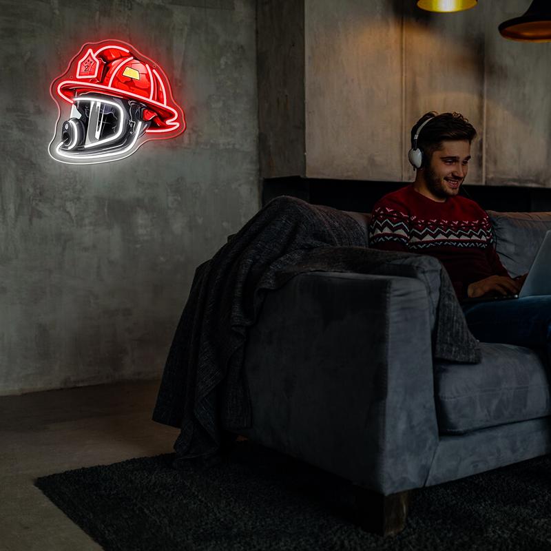 Firefighter Helmet Neon Sign Three-year free warranty