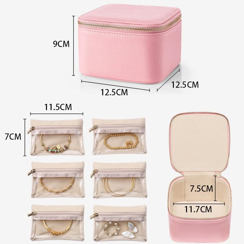 🎁 Portable Jewelry Box for Earrings Necklace Rings