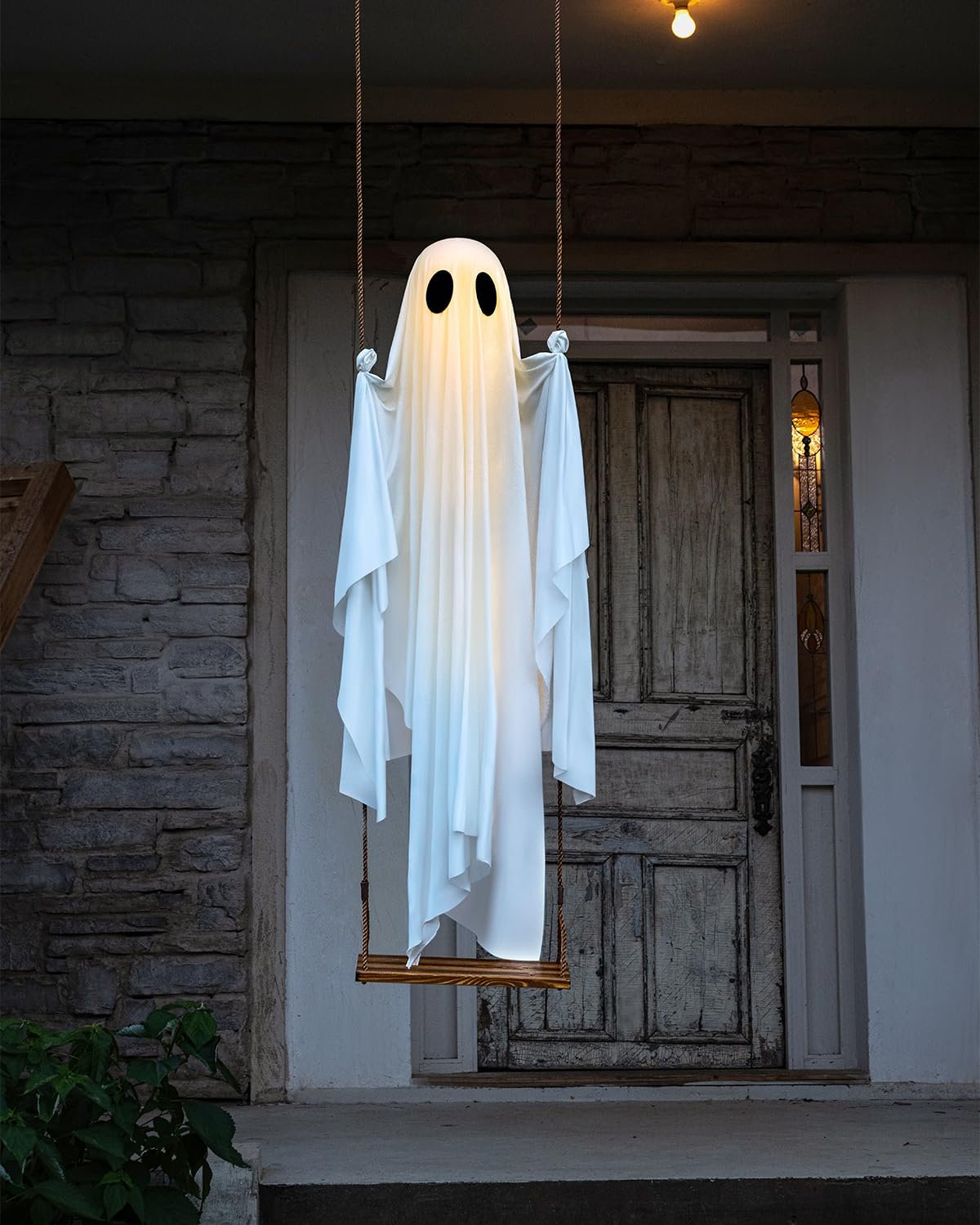 👻 Hanging Ghost Swing Decoration with String Lights🎃