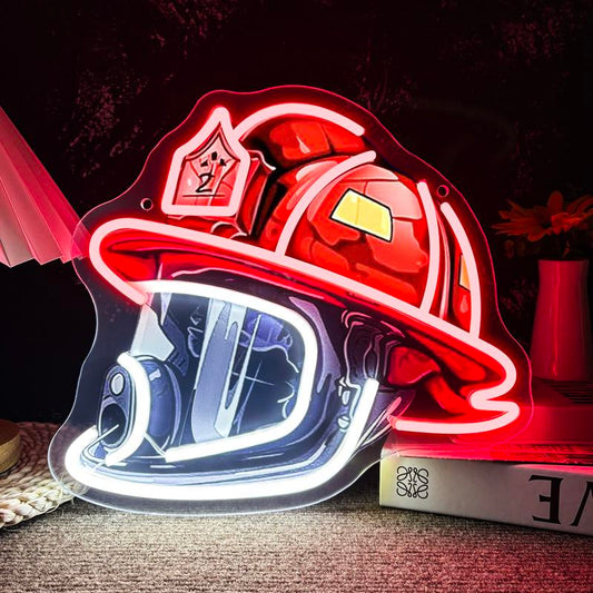 Firefighter Helmet Neon Sign Three-year free warranty